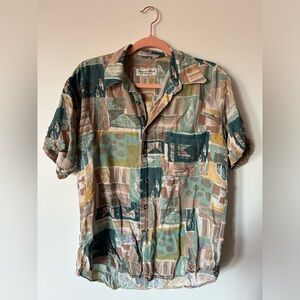 Beachy Abstract Button Up